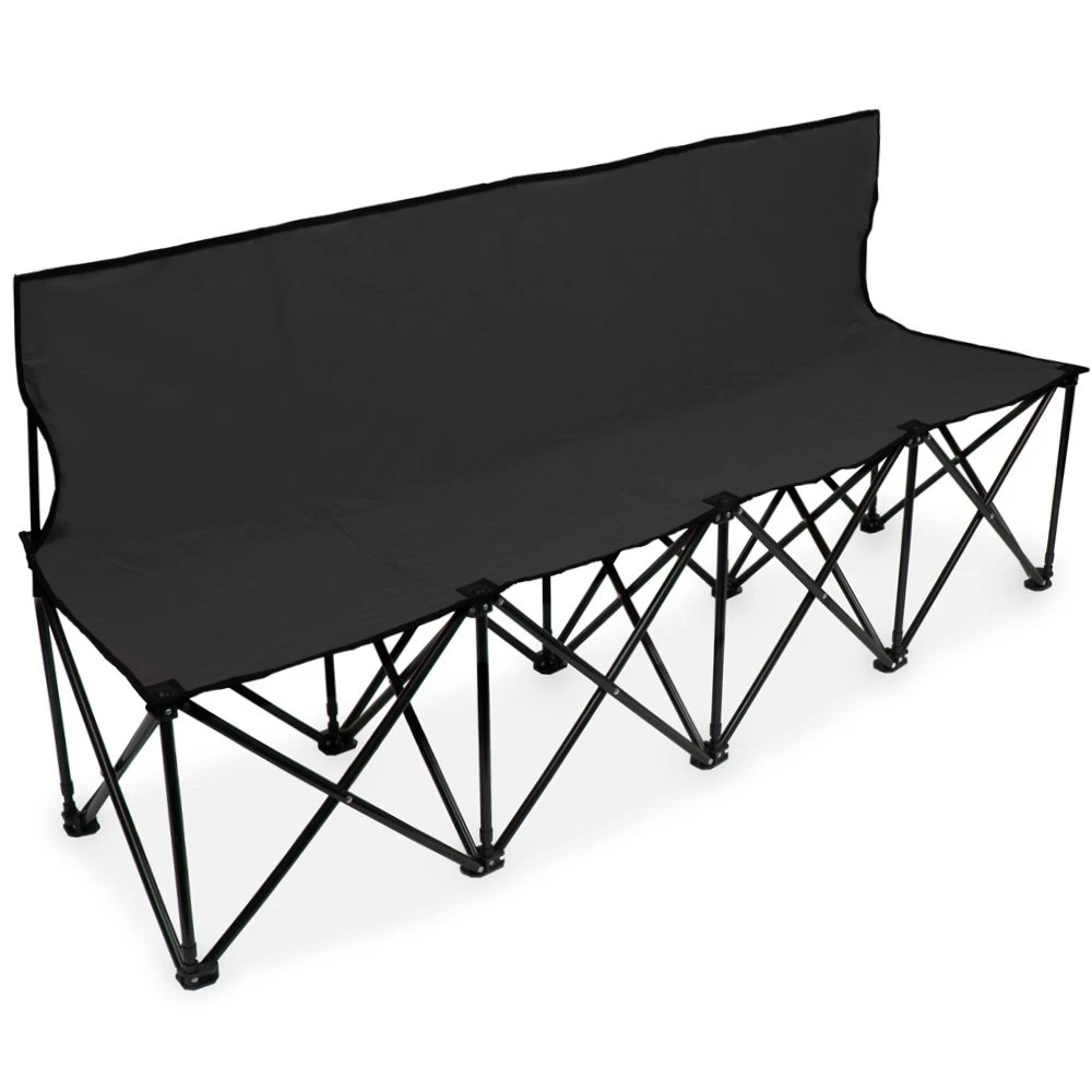 Sporting Goods 6-Foot Portable Folding 4 Seat Bench with Seat Backs & Carry Bag Great Team Bench for Soccer & Football Sidelines, Tailgating, Camping & Events