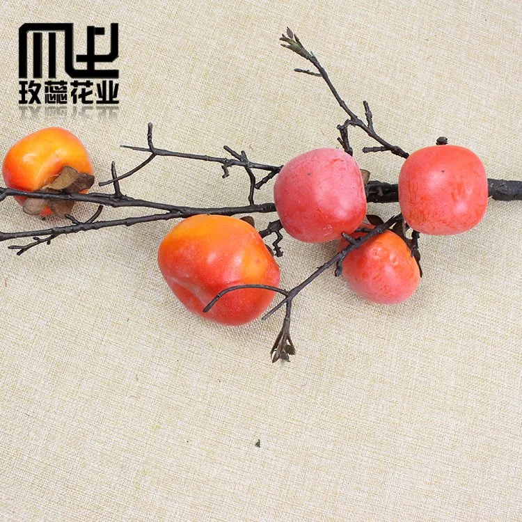 Hot Selling Decoration 5 Heads Pomegranate Branch for Home Decor Artificial Fruit Ornament