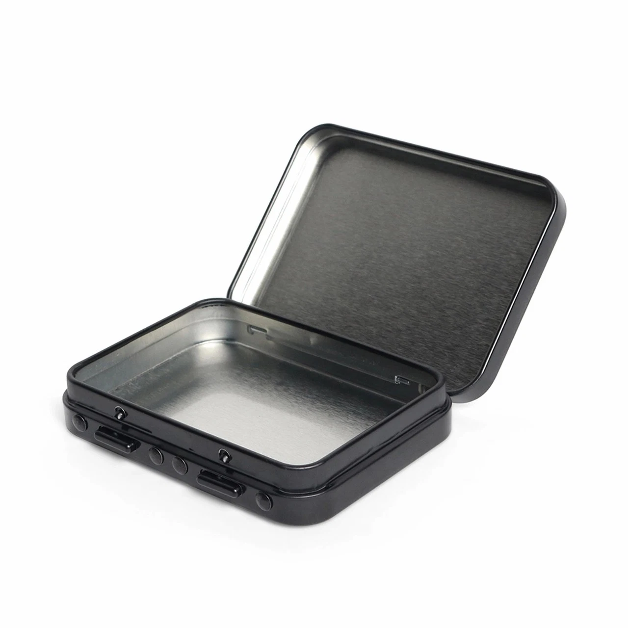 Черный квадрат коробка для хранения медали Ключа автомобиля Тин Тин коробки Flip ребенка устойчивые банки Tins