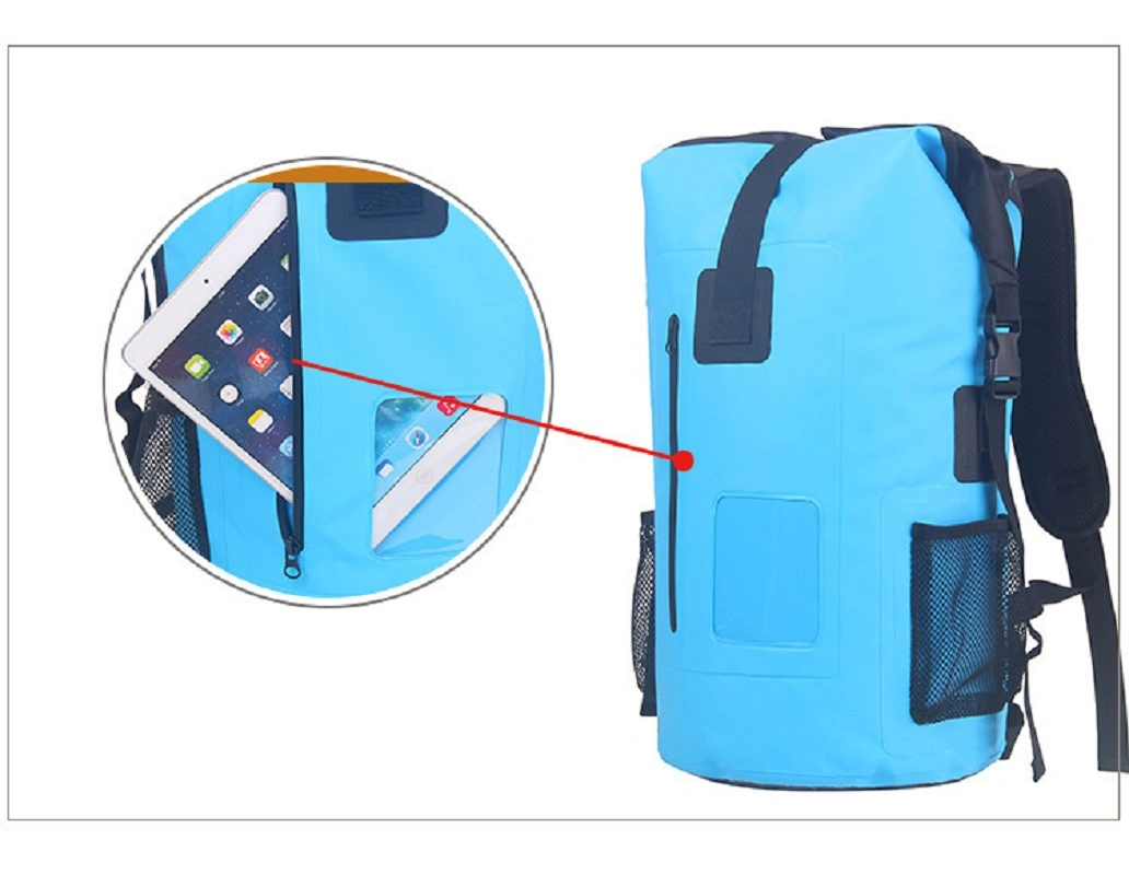 Mochila impermeable, seco y bolsa, material de PVC, completamente impermeable, bolsa de tambor, prevención de desastres, en el exterior Wyz17171