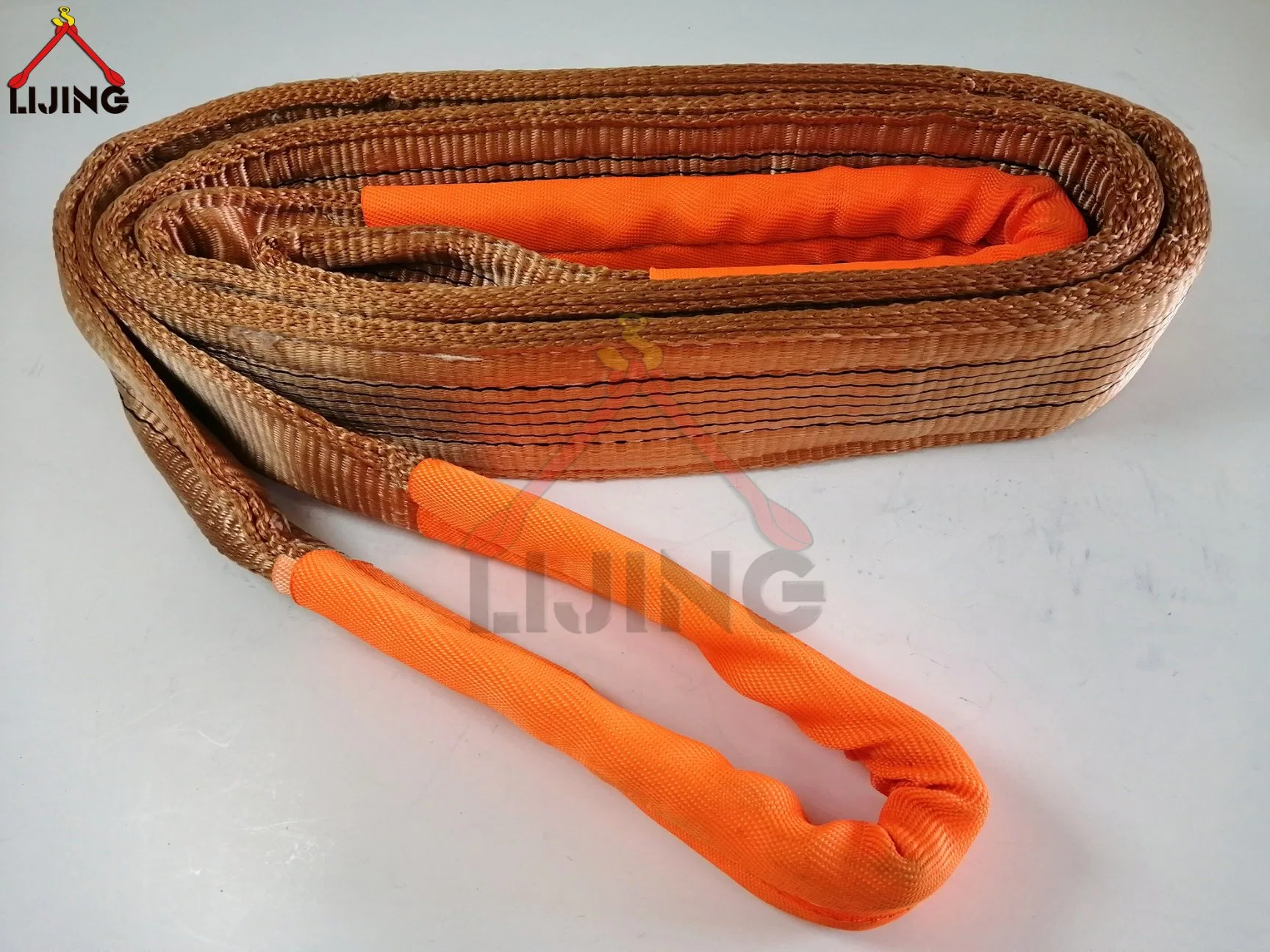 4 Layers Orange Eye to Eye Flat Webbing Sling