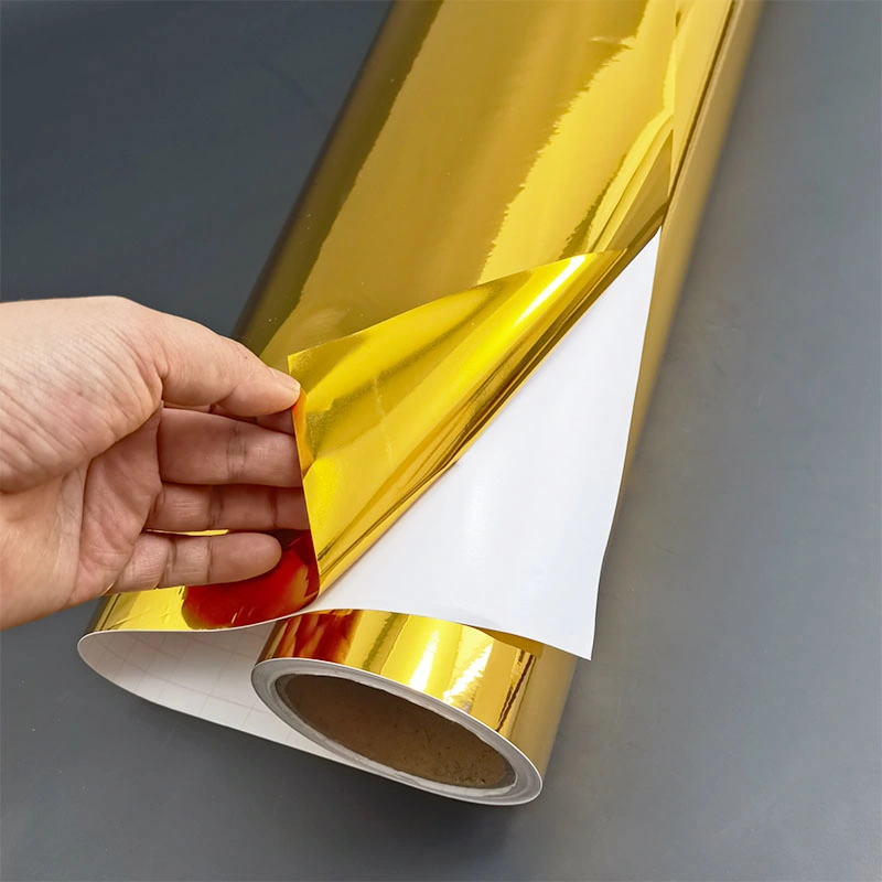 Glossy Gold Cutting Vinyl Factory Supply Color Vinyl Cutting Letters Graphic Sticker Free Samples Printable PVC Self Adhesive Vinyl Rolls