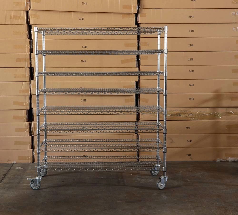 Heavy Duty Boltless Chrome Wire Shelving with Chrome Plated Finishing