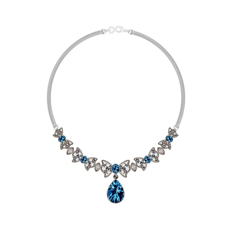 The Latest Silver Jewelry Set with Sapphire