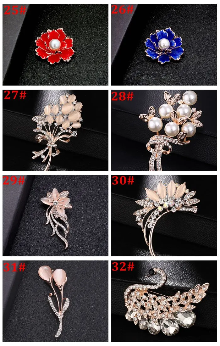 Women Flower Large Brooches Lady Rhinestone Pearl Corsage Brooch Girl Trendy Luxury Jewelry Best Gift Pins Jewelry Accessories