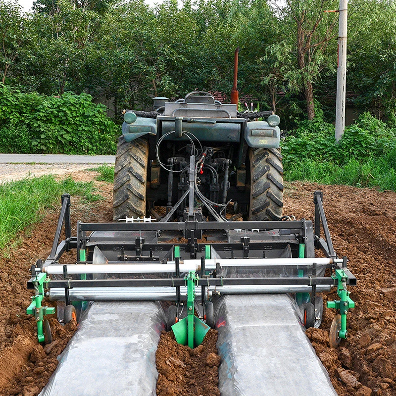 Máquina todo en uno de labranza rotativa de semillas de calabaza con succión de aire, fertilización, compactación, colocación de película de dropper y siembra, con precios descontados