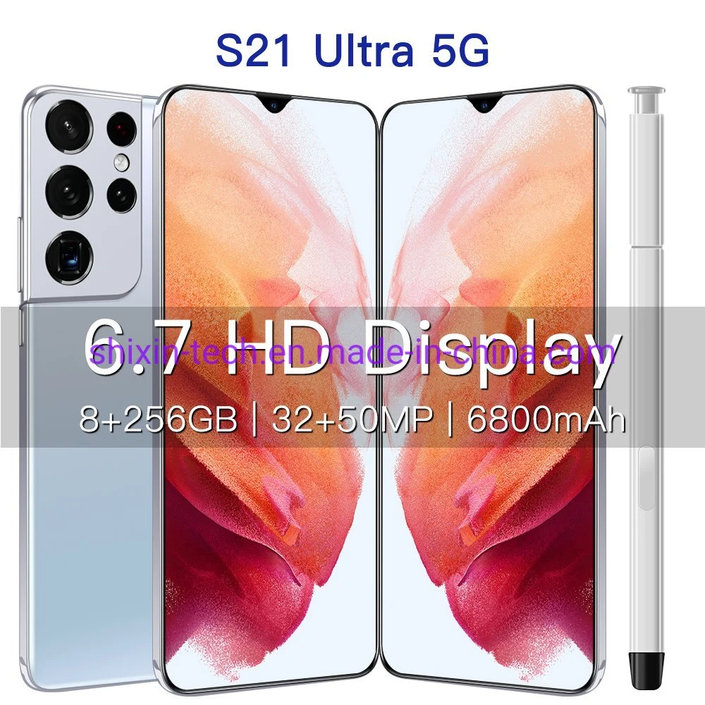 Популярные оригинальные смартфоны S21 Ultra 8GB+256GB Full Display Mobile Телефон