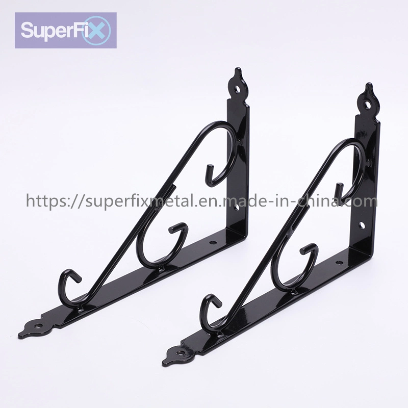 Matte Black Steel Heavy-Duty Folding Shelf Bracket