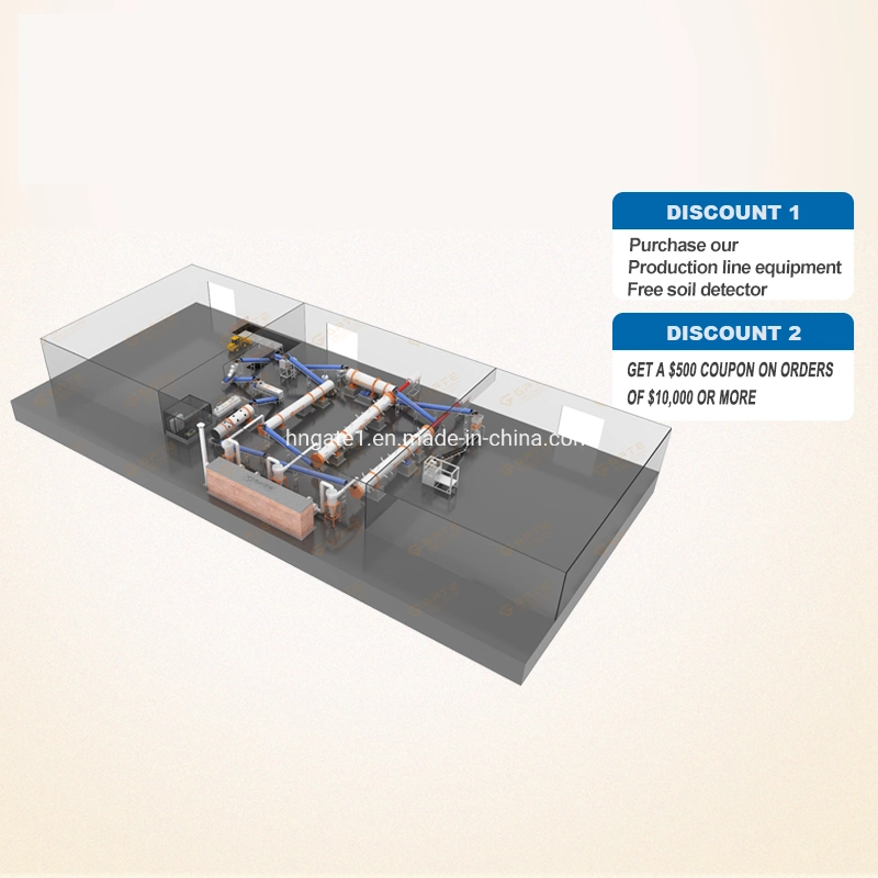 Gate 1-15t/h Granulator químico que hace la máquina Línea de producción de fertilizantes de fosfato