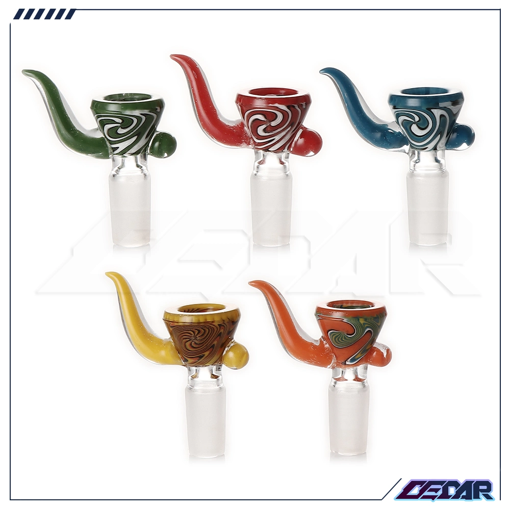 New Design 14mm Wig Wag Ox Horn Glass Bowl Tobacco Herb Smoking Water Pipe Glass Smoking Accessories