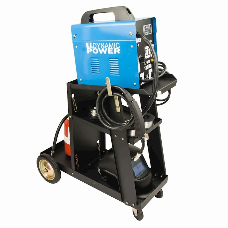 Universal Mobile Welding Cart with Storage Trays on Wheels for MIG Welders and Plasma Cutters