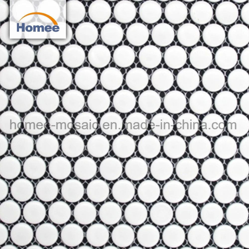 Ceramic Mosaic Tile Matte Decorative White Penny Round Porcelain Mosaic Tile