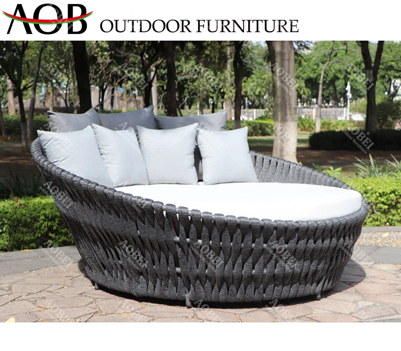 Modern Garden Outdoor Hotel Resort Home Beach Rattan Wicker Furniture Round Sunbed Gazebo Sofabed Daybed