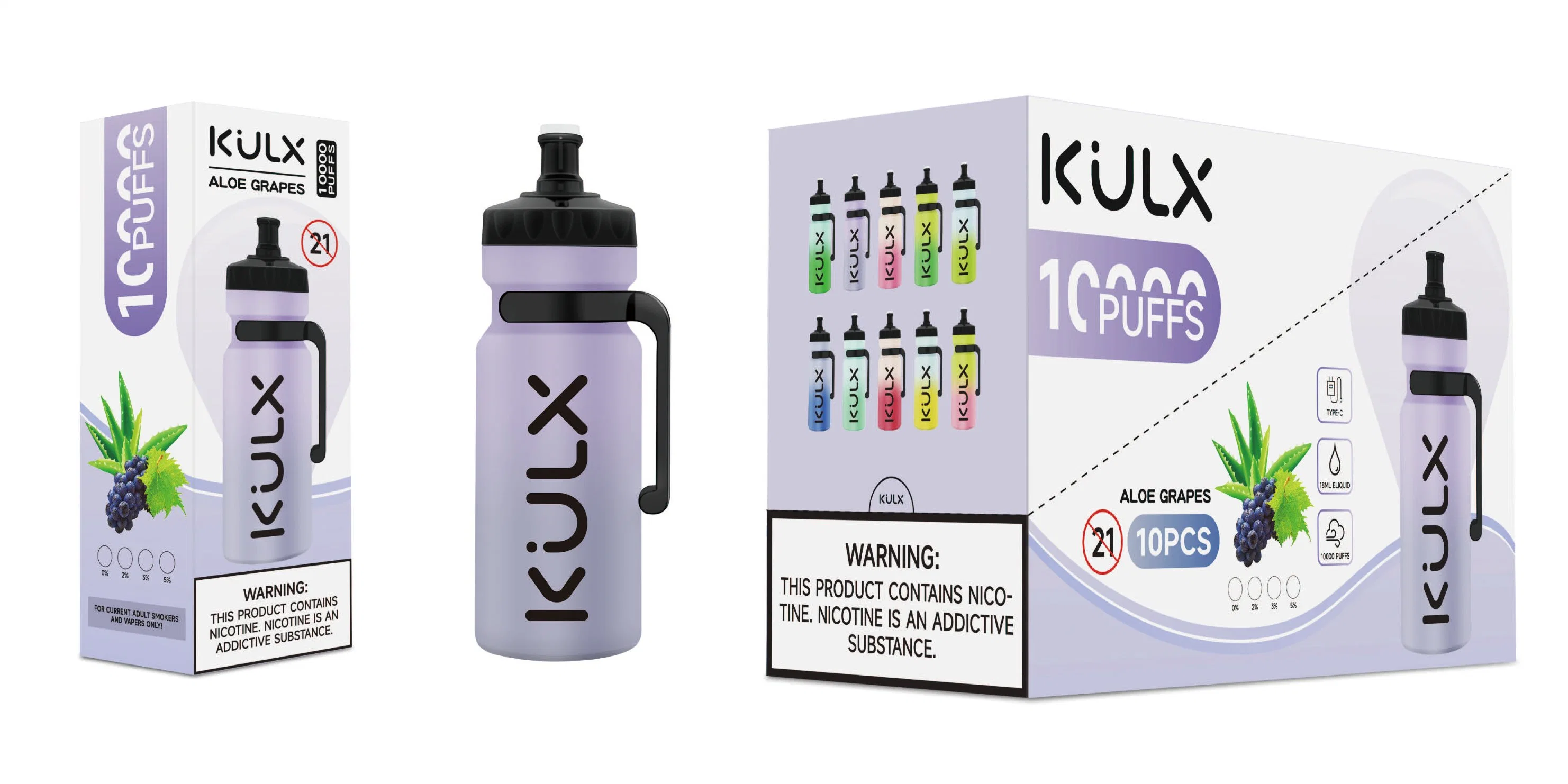 Kulx 10000 cigarros e descartáveis dispositivo de controlo do fluxo de ar 2% 3% 5% Opcional 10K Puffs Bar 10 sabores Atacado Vape Pen