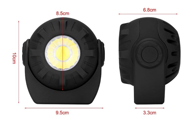 La rotación ajustable de 180 grados de trabajo de inspección de coche portátil Lámpara de luz LED 3W portátil recargable luz LED de trabajo magnético