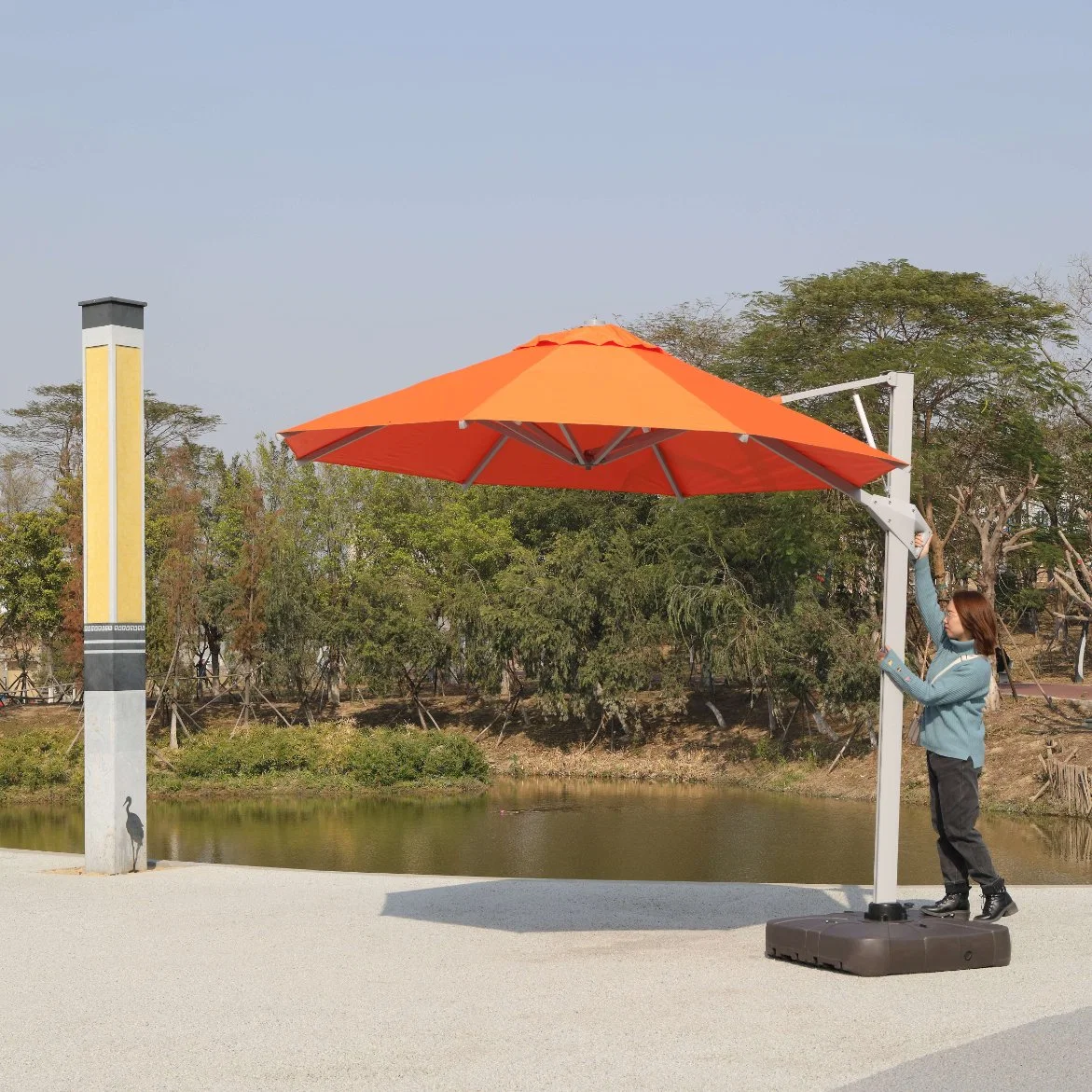 Mingsu Luxury Outdoor Furniture Sunshade Supplier Wholesale/Supplier Aluminum Sun Umbrella