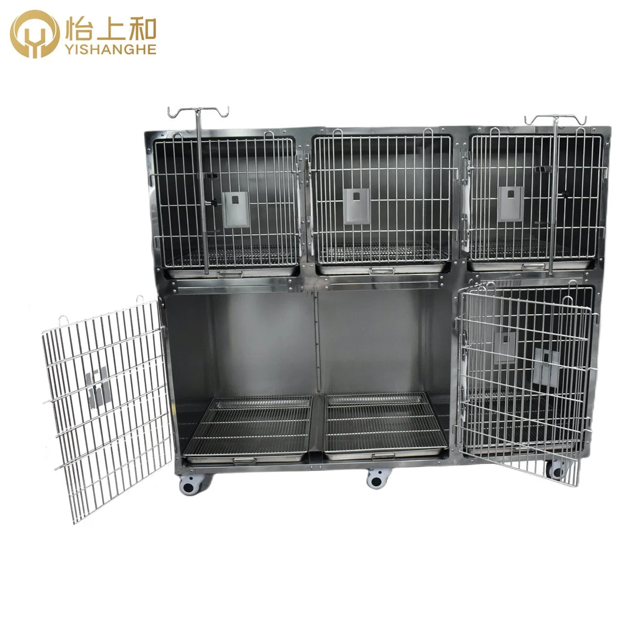 Cage de cage de chien de toilette en acier inoxydable PET cage d'exposition vétérinaire Produit PET