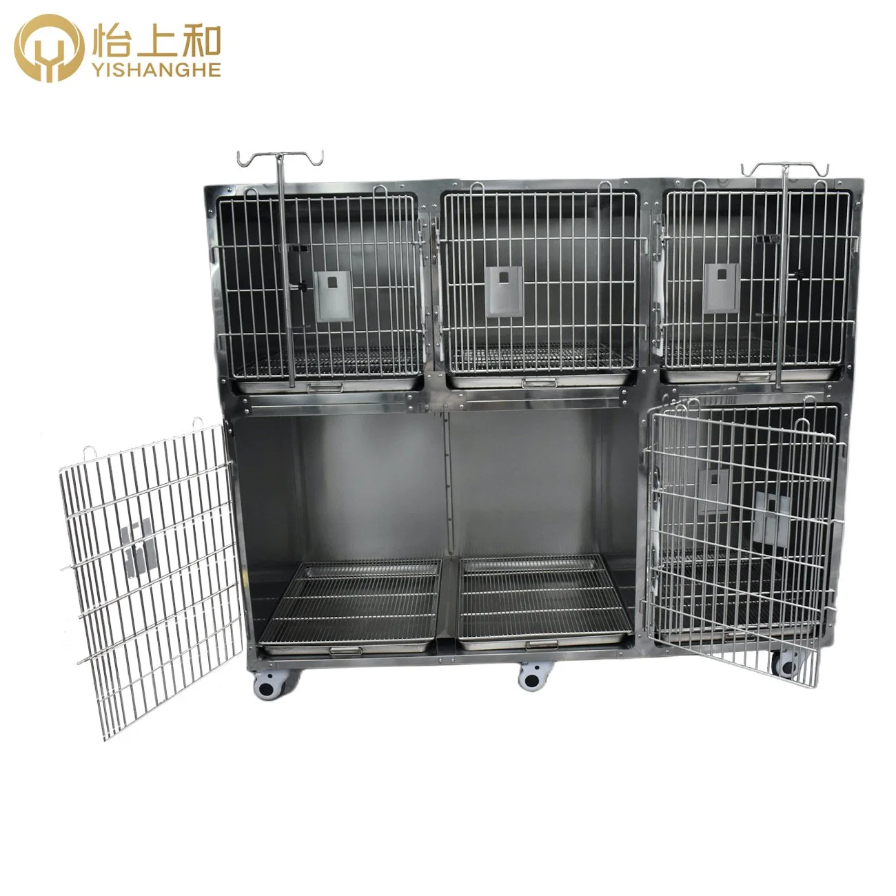 Pet Stainless Steel Metal Toilet Dog Cages Veterinary Display Cage Pet Product