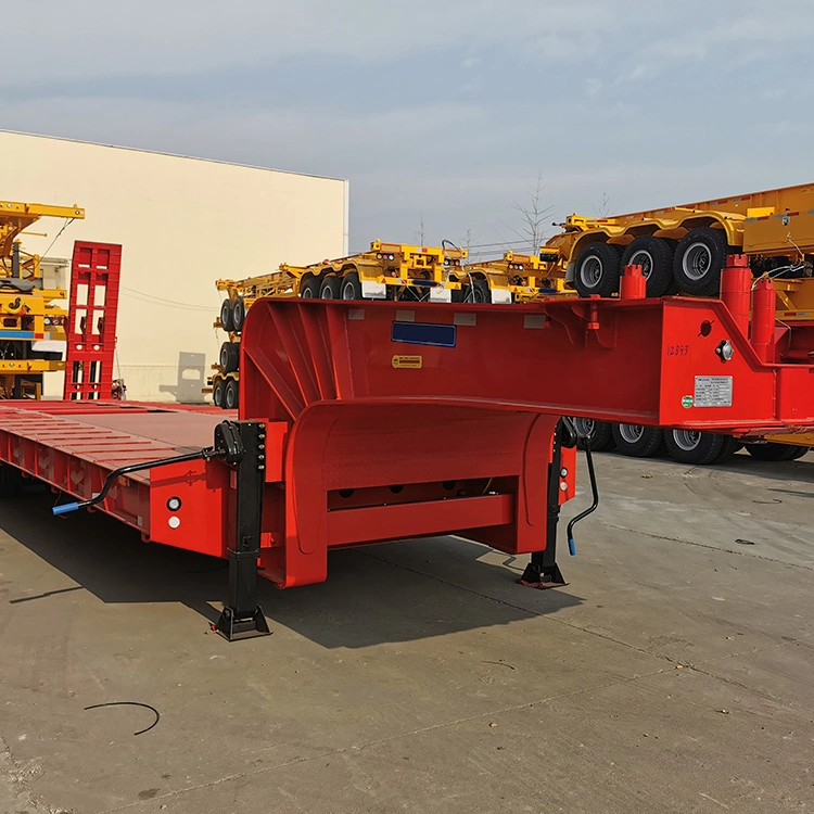 Luen Best Load Transport Vehicle Gooseneck 100t Low Bed Truck Trailer