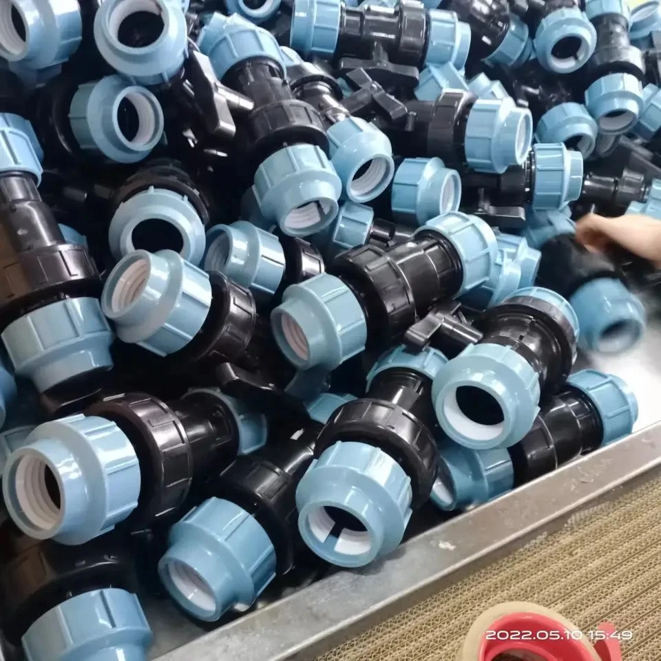 Black Blue Color PE Pipe Hydraulic Ball Valve PP Accessories