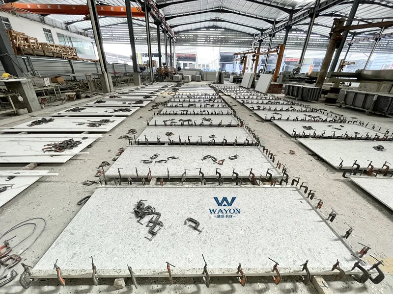 Calacatamiento artificial de granito caliente Cálacatata Blanco Cocinas de piedra de Cuarzo Encimera