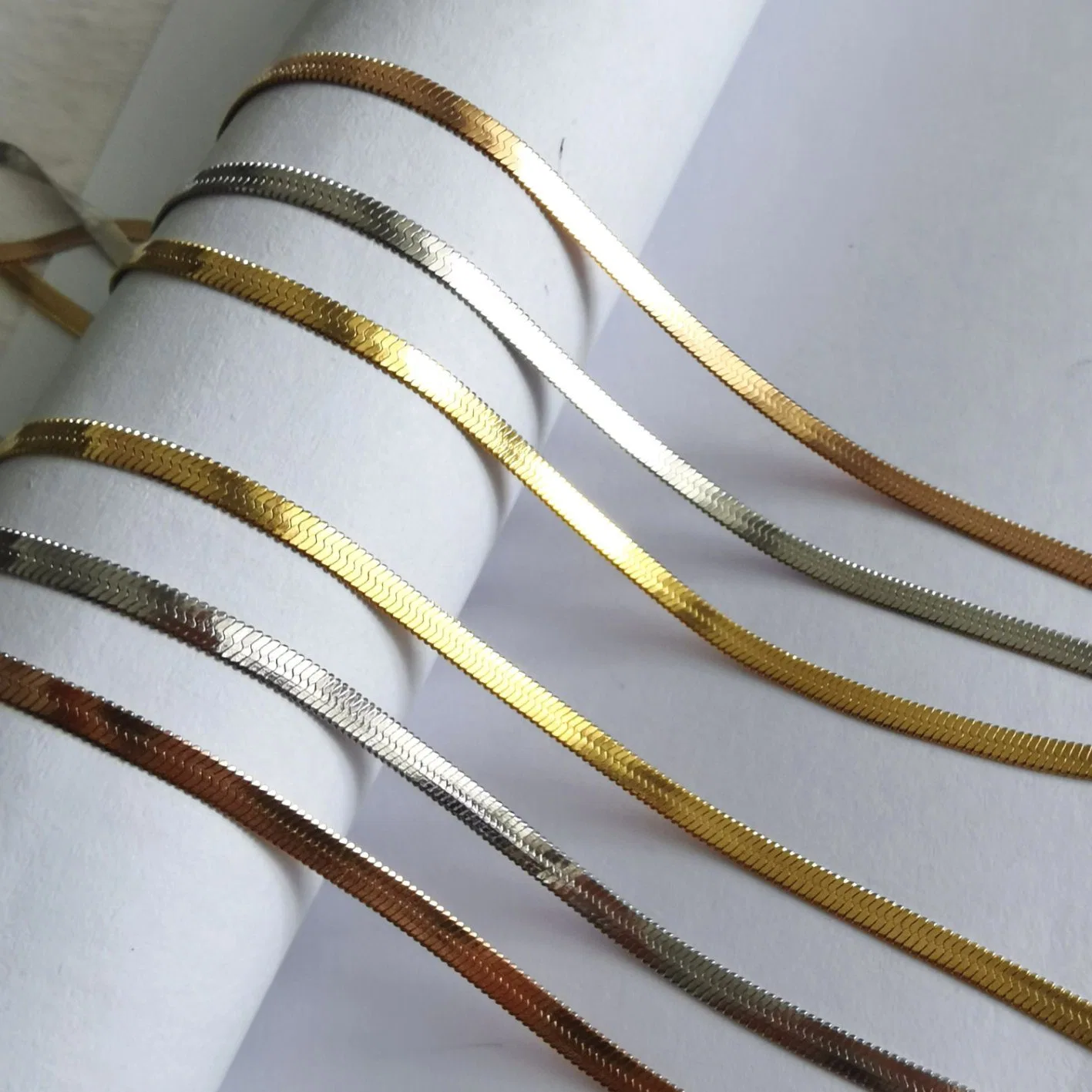 سلسلة Herringbone الشهيرة مصنوعة من الفولاذ المقاوم للصدأ لهدية الموضة التصميم