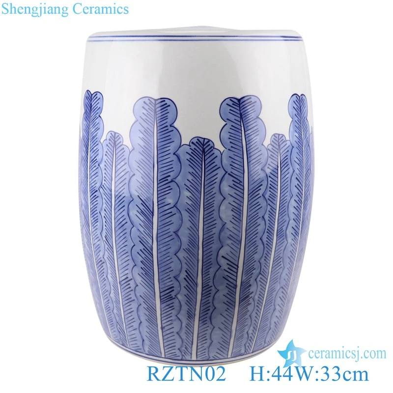 Rztn02-03-06 taburete de cerámica azul blanco de alta calidad para el hogar o. Jardín