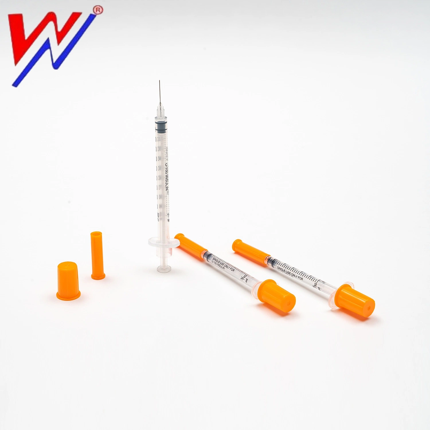 Medical Supply of Disposable Insulin Syringe with Matched Needles