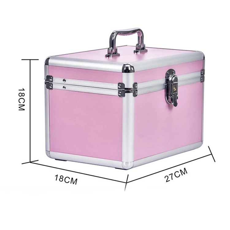 Make up Artist Organizer Kit Shoulder Bag Key Lock Studio Box Makeup Train Case for All Makeup Cosmetics