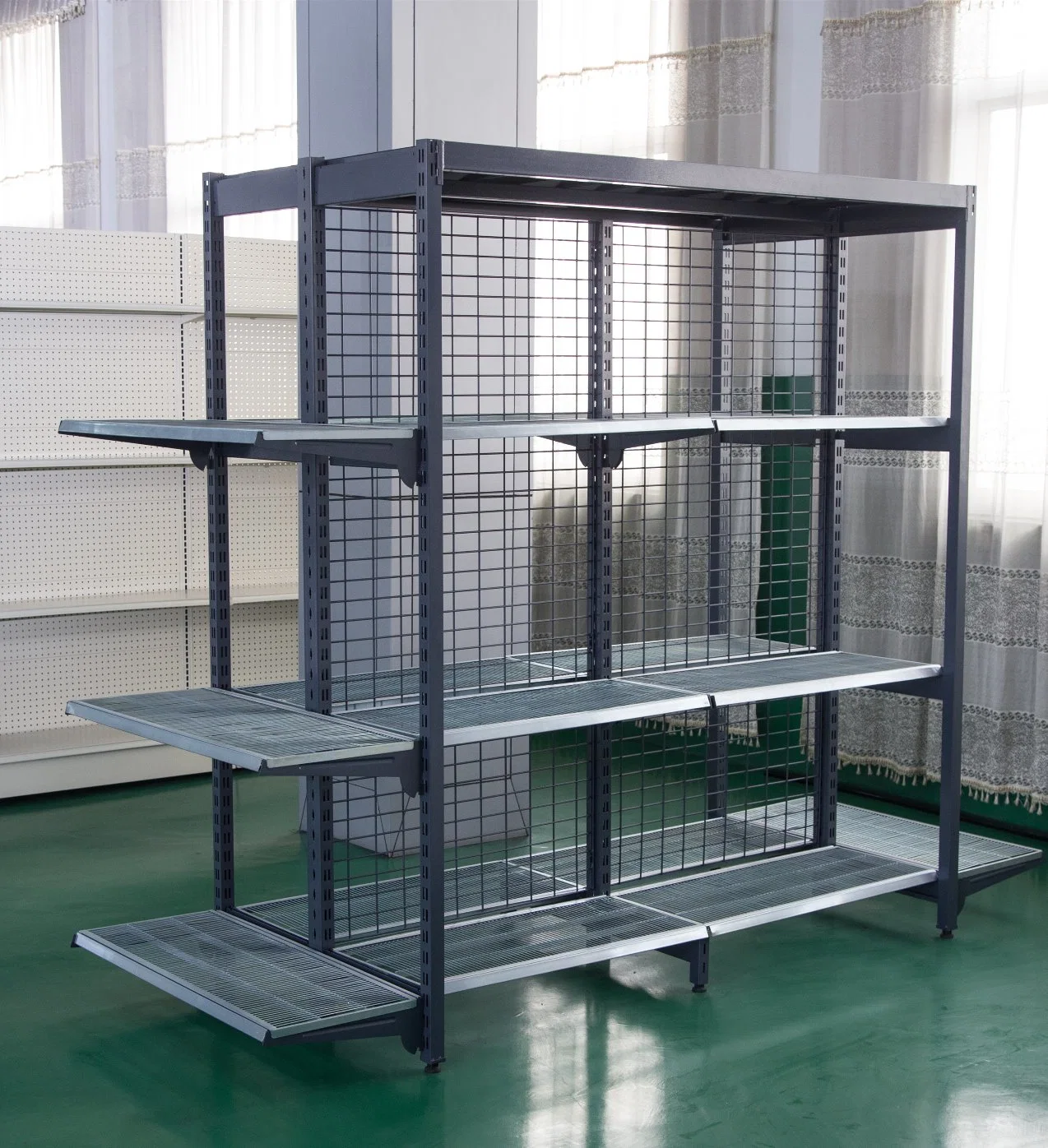 Store Display Single Sided Back Wire Supermarket Shelving