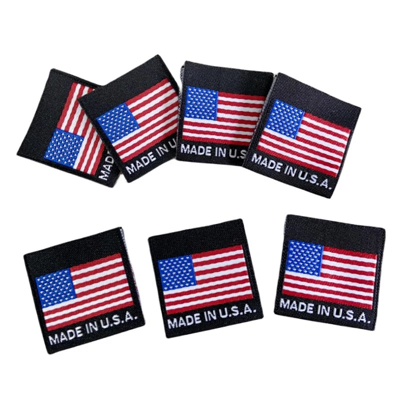 Etiquetas tejidas American Flag W/ Made in USA Label