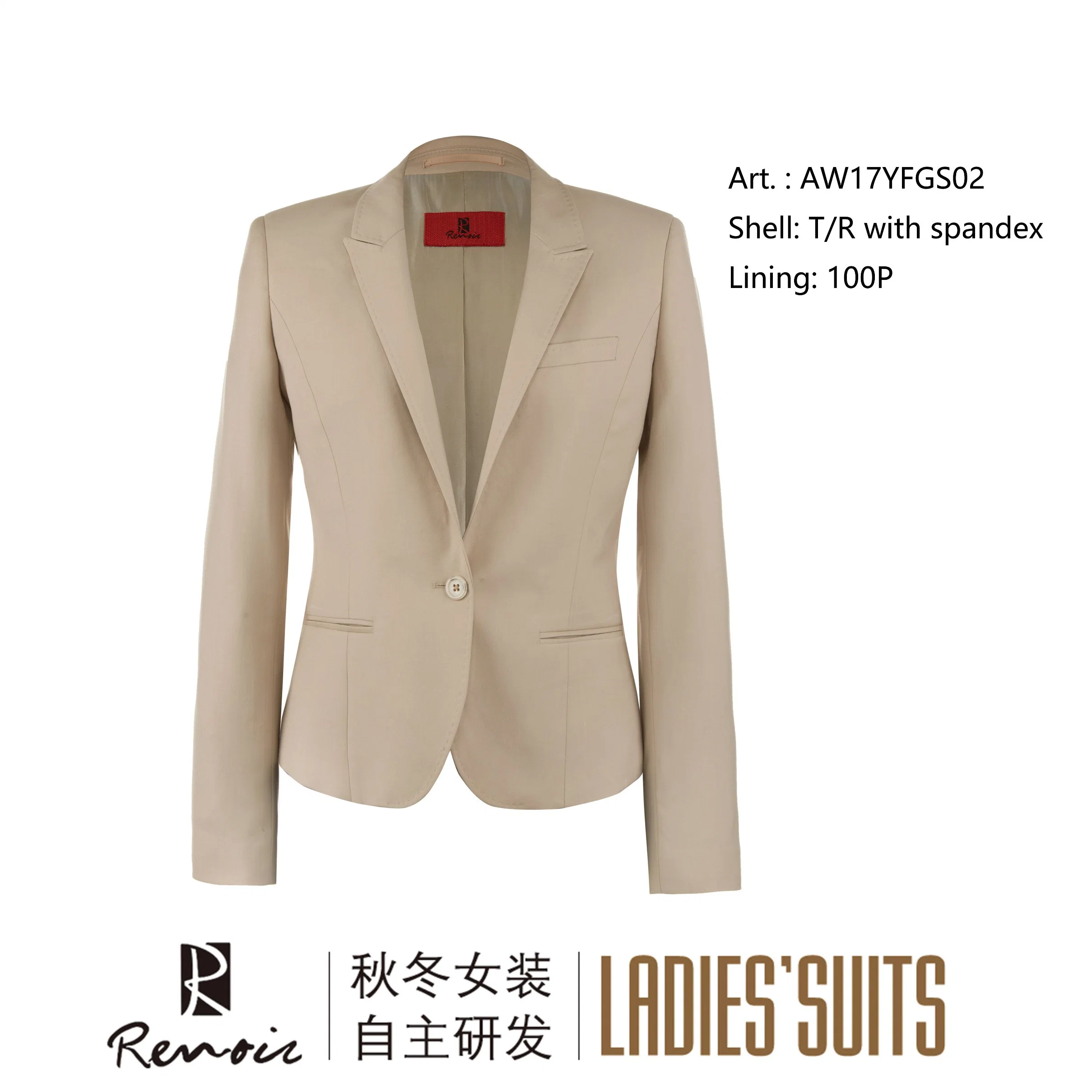 OEM Peak Lapel 2 Piece Peak Lapel Women&prime; S Business Suit