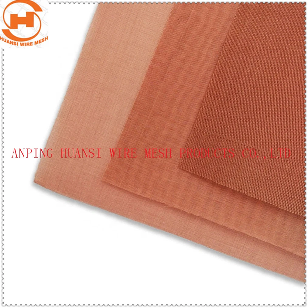 Ultra Fine Red Copper Wire Mesh for EMI Rfi Shielding RFID Protection Faraday Cage