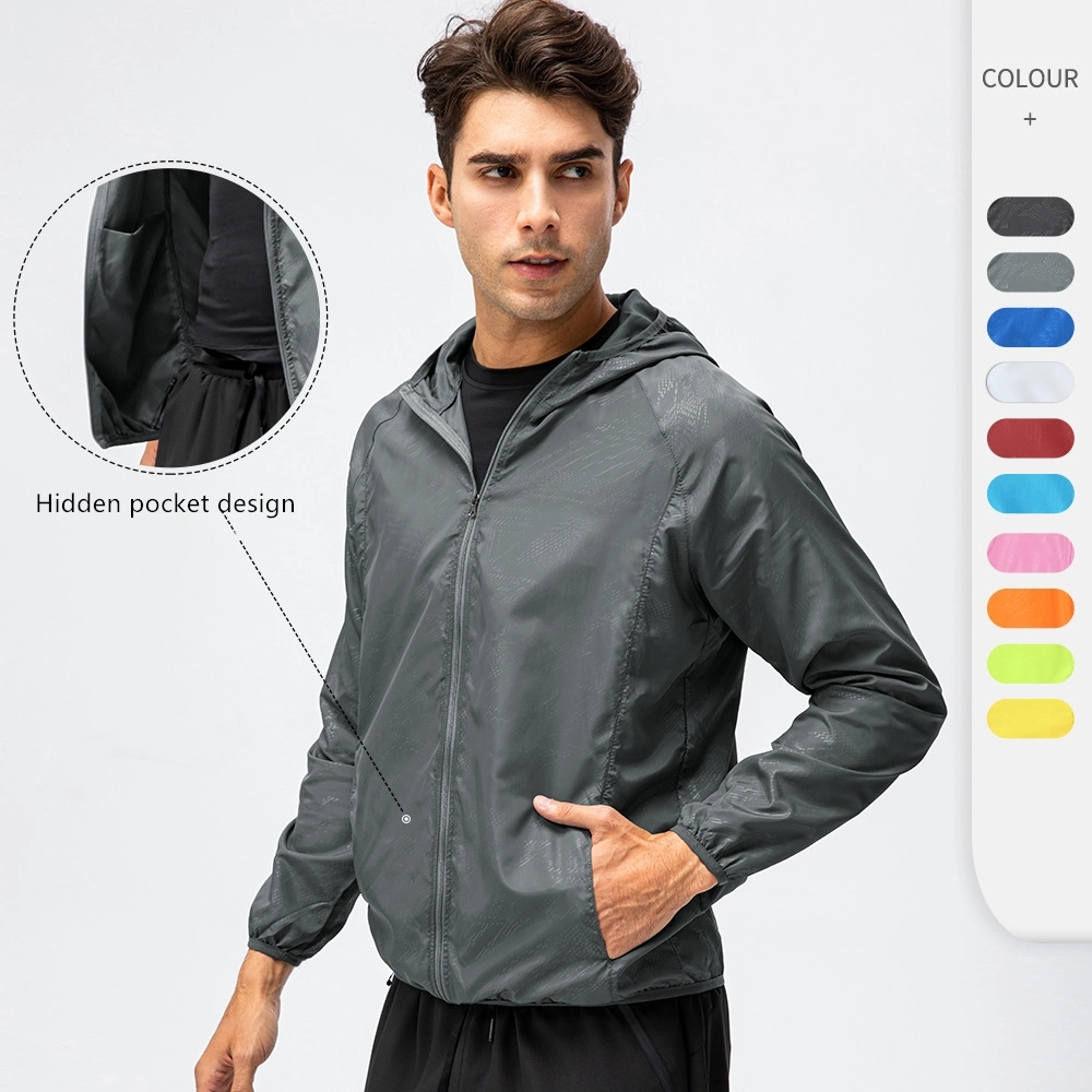 Xsunwing Wholesale Outdoor Wear Men Cycling Running Jacket Waterproof Hiking Packable Windbreaker Lightweight Windproof Bike Jacket