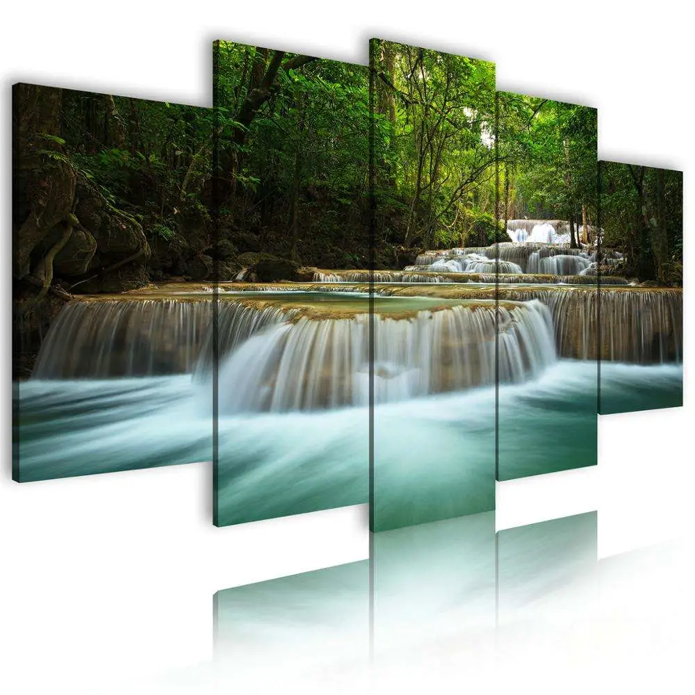 Wholesale Wall Art Craft Landscape Prints Abstract Oil Decorative Waterfall Canvas Painting