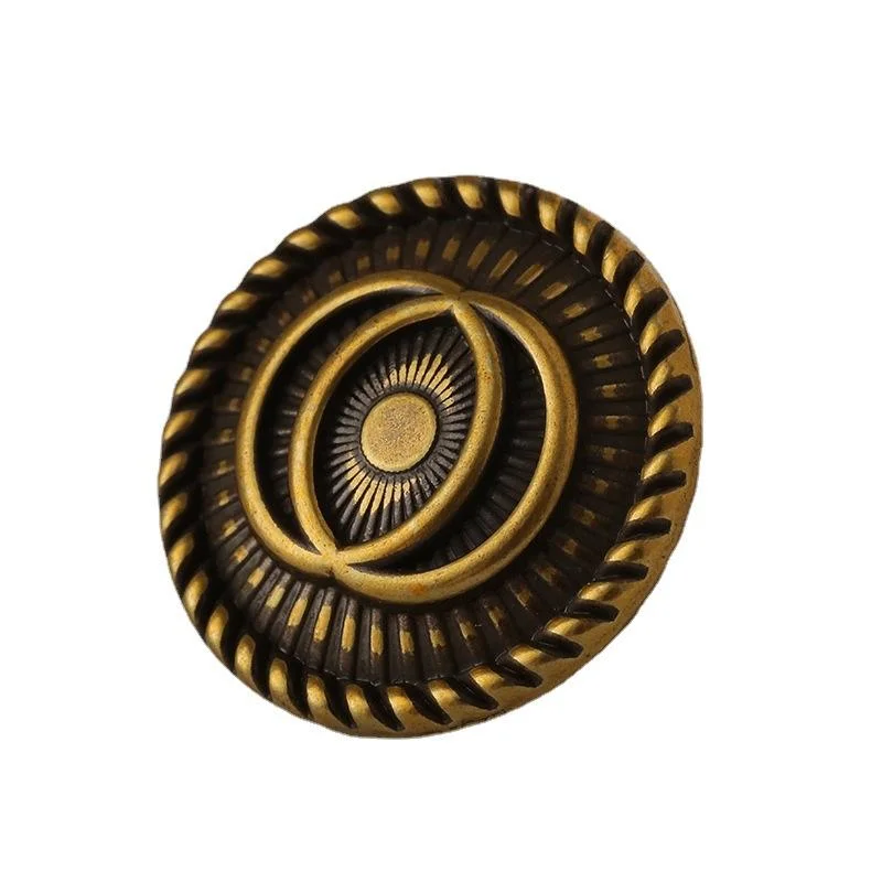 Retro British Zinc Alloy Coat Button Rose Creative Gold Double Circle