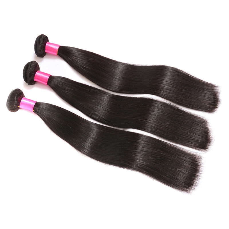 Sur la ligne droite de la beauté des cheveux malaisien brésilien naturel noir 100 % couleur des cheveux humains tissent Bundles Remy Hair 8-28 pouces