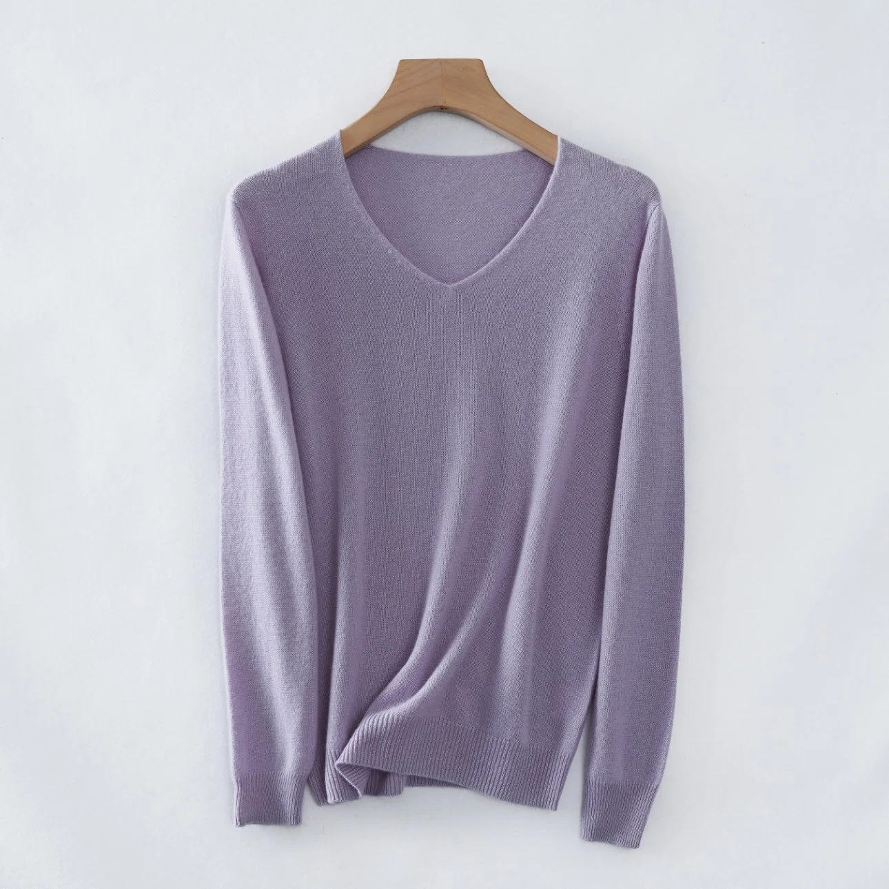 Wholesale/Supplier Superfine Cashmere and Cotton Blends Woman's Classic V-Neck Pullover Sweater