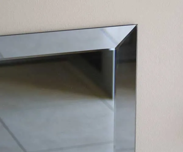 Bevelled Polish Wall Mirror Frameless Wall Mirror with Hooks