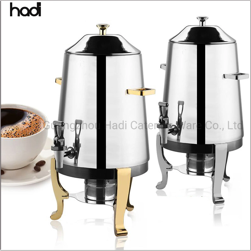 Buffet Catered Event Stainless Steel Beverage Dispenser Gold and Silver Hot Milk Chocolate Coffee Dispenser Chafer Urn