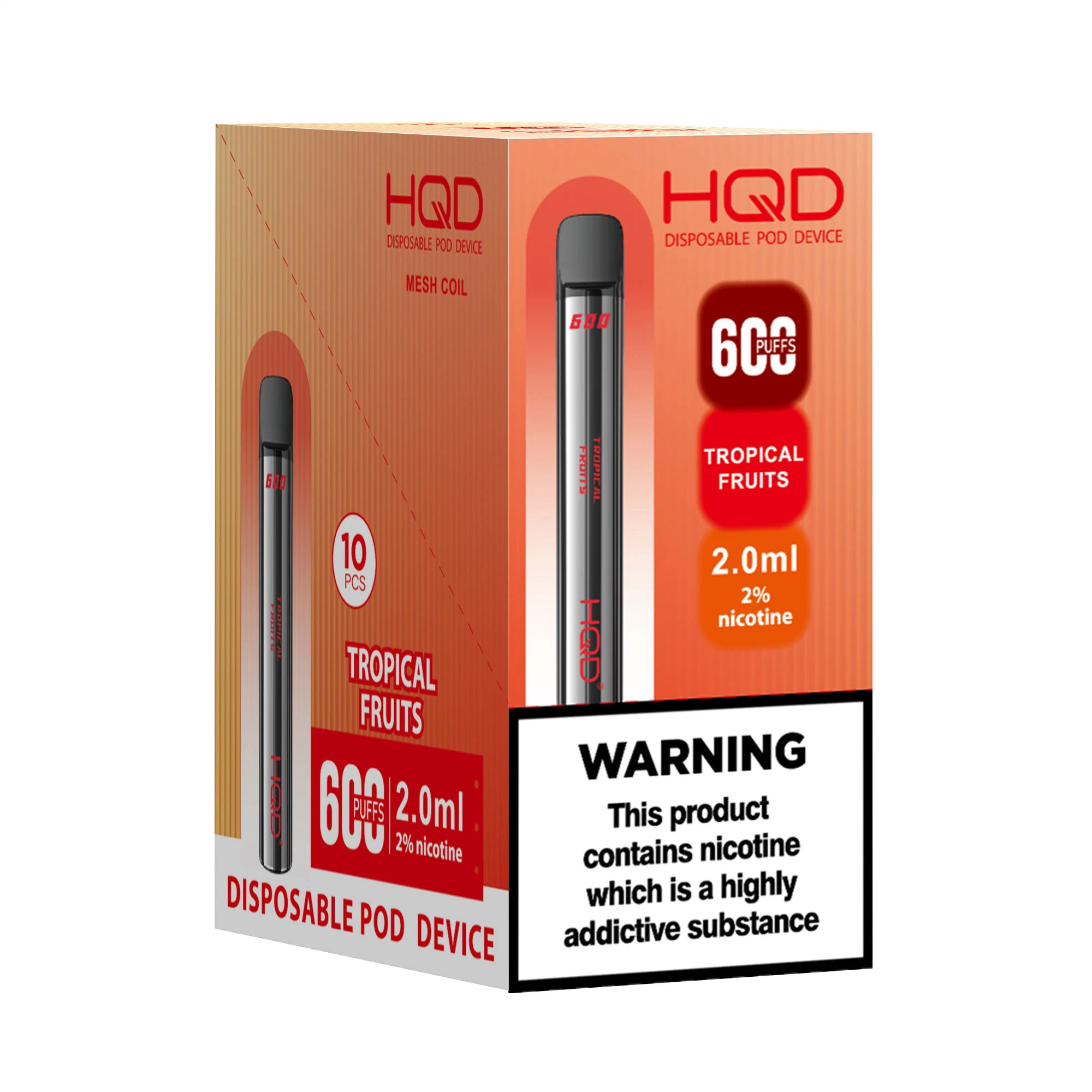 Hqd 600 Puffs Disposable/Chargeable Vape Device Super 600 with Tropical Fruits Flavors