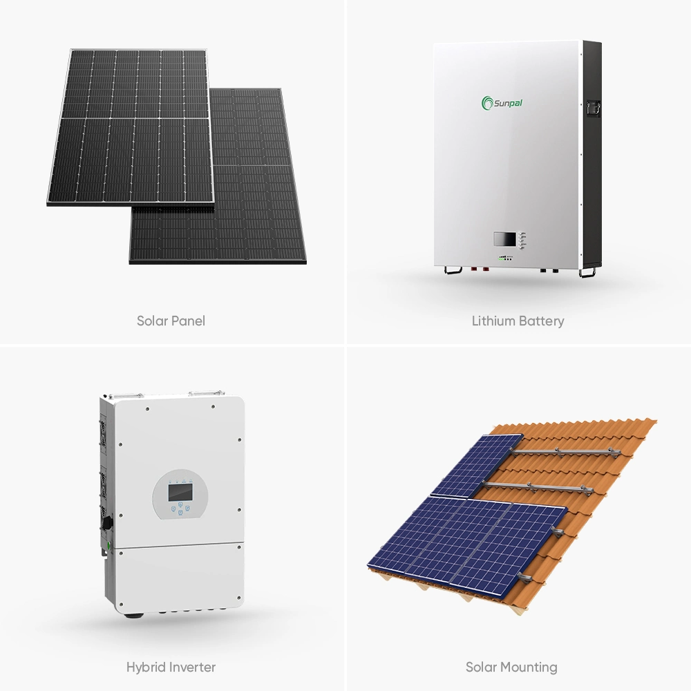 Sunpal Système de stockage d'énergie solaire 5 kW 10 kW 20 kW 10000 watts Liste de prix du système solaire hybride hors réseau pour la maison.