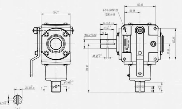 Agricultural Machinery Gear Box Tractor Pto 90 Degree Right Angle Bevel 540 Rpm Mowers Rakes Balers Combine Harvester Gearbox Bevel Reduction Motor Steering