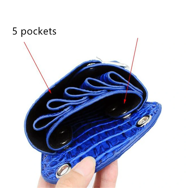 Professional 5 Pockets Crocodile Pattern PU Leather Hair Scissors Bag