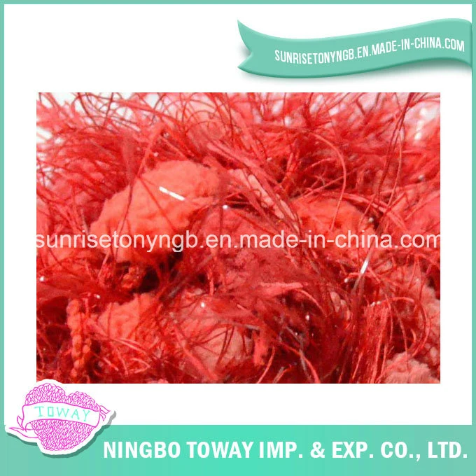 Polyester acrylique Plume rouge brillant POM-POM Fils de Fantaisie