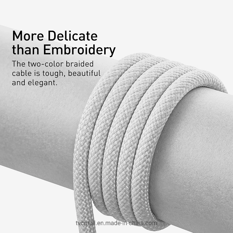 Baseus Dynamic Series 2.4A 2m Fast Charging Data Cable USB to IP Braided Cord - White