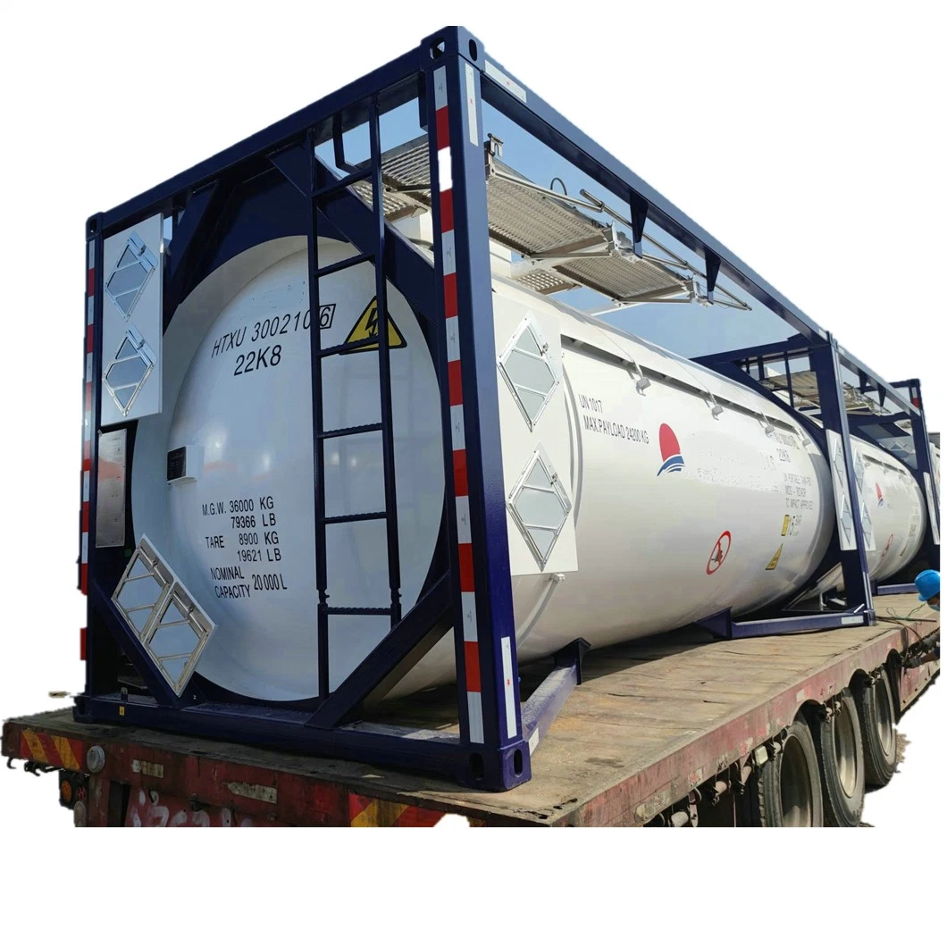 20kl T50 ASME Standard 20FT Liquid Chlorine Storage ISO Tank Container with BV Certificate and ASME U2 Stamp