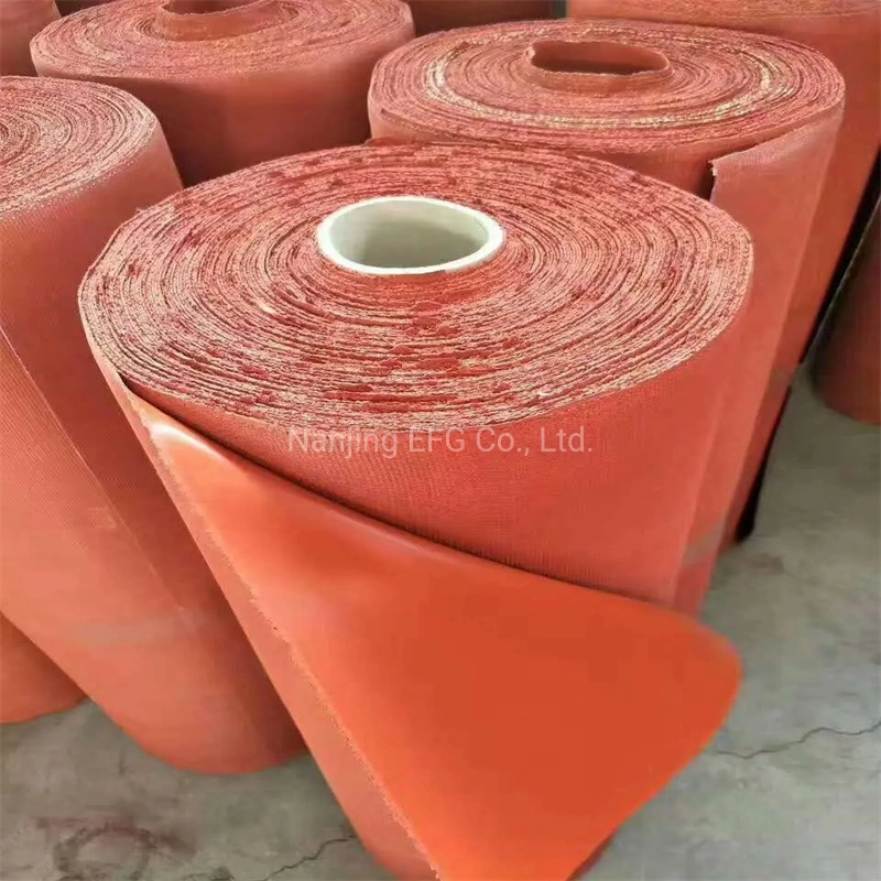 Chinese Factory High-Quality One Side or Both Sides 17oz 15oz 0.5mm Red Fireproof Weld Silicone Rubber Coated Fiberglass Fabric