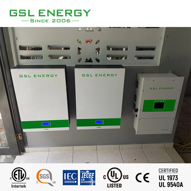 GSL Energy 20 años de garantía Powerwall 14,34kwh 48V 51,2V montado en pared LiFePO4 batería de litio para sistema de energía solar