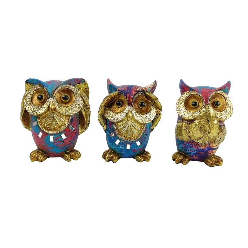 La moderna decoración del hogar regalos Accesorios figuras de animales de la resina Owl Escultura Artesanía